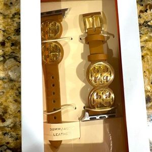 Tory Burch Apple Watch band! Brand new. Cognac color leather